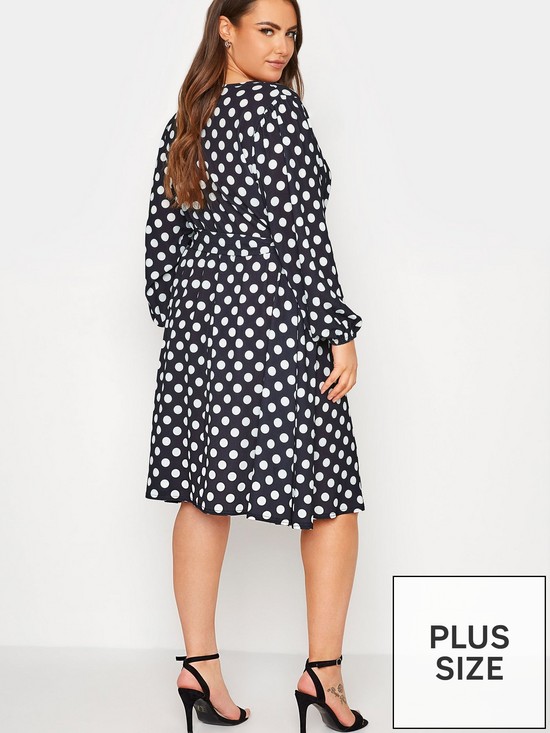 stillFront image of yours-clothing-london-polkadot-wrap-dres