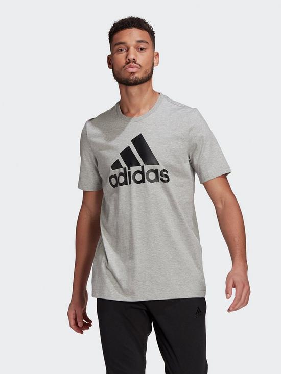 front image of adidas-essentials-big-logo-t-shirt