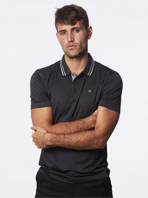Calvin Klein Golf Madison Tech Polo Shirt - Charcoal/Marl 