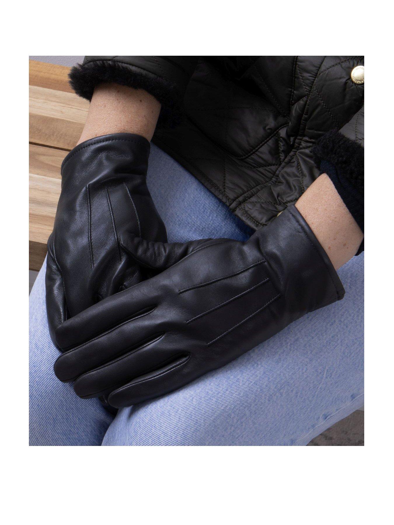 Image 2 of 2 of TOTES Isotoner 3 Point Smart&nbsp;Touch Leather Glove - Black