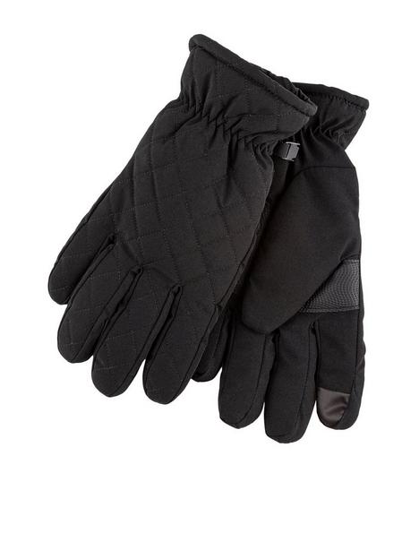 totes-water-repellent-quilted-gloves-black
