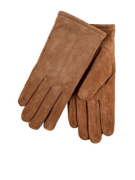 totes-one-point-suede-gloves-tan