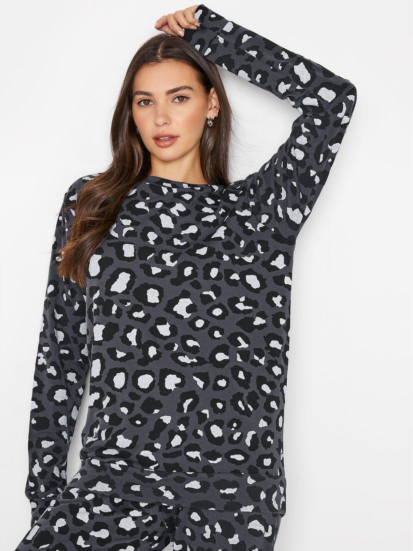 Women Animal Print Sweatshirt - Navy