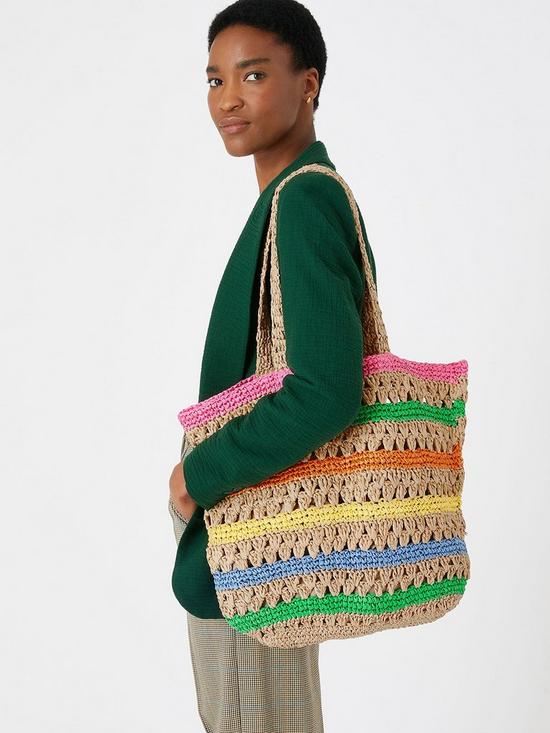 stillFront image of accessorize-rainbow-raffia-shopper