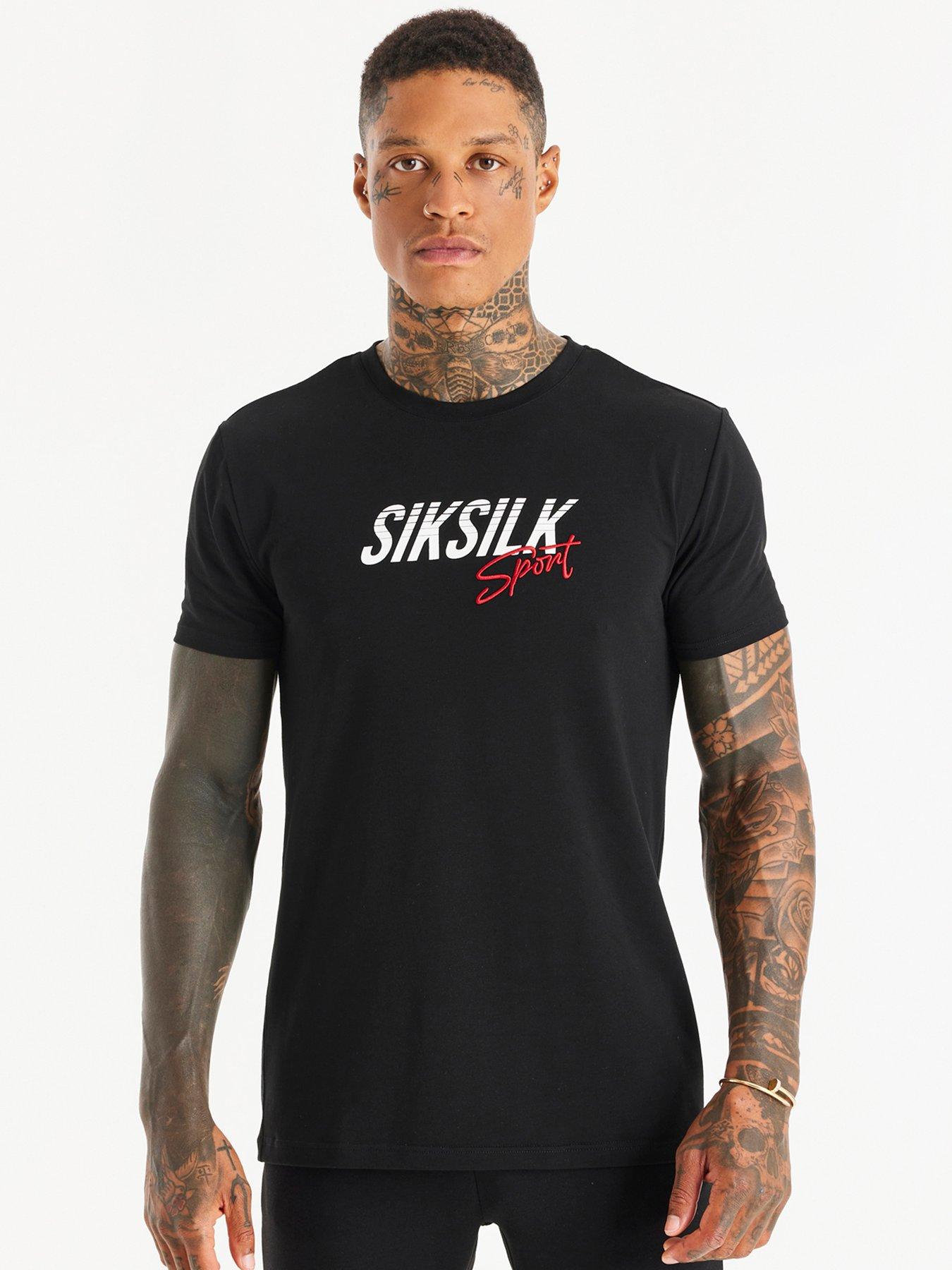 Studerende tidligste Ekspedient Sik Silk Basic Sports T-Shirt - Black | very.co.uk