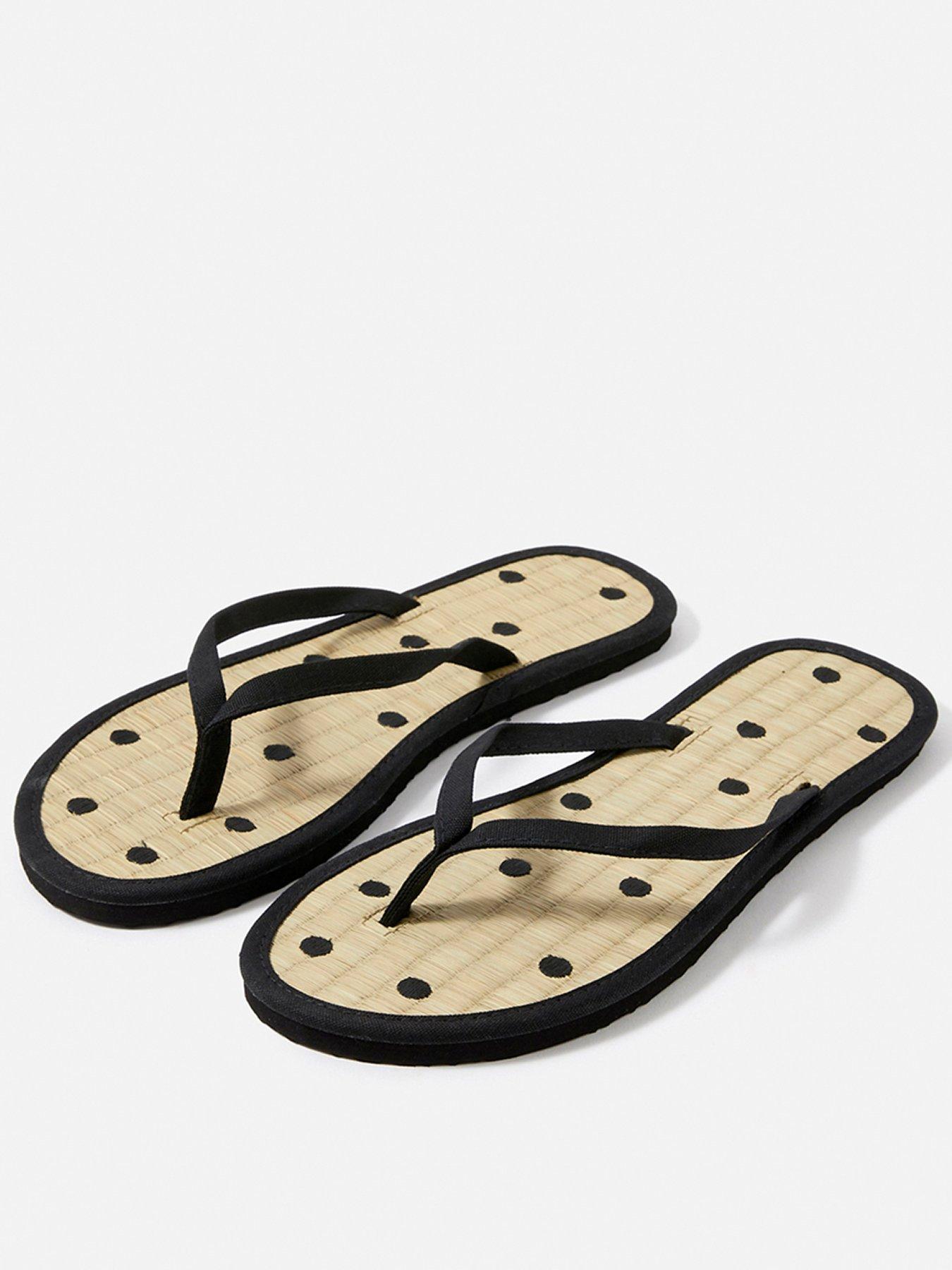 Black seagrass cheap flip flops