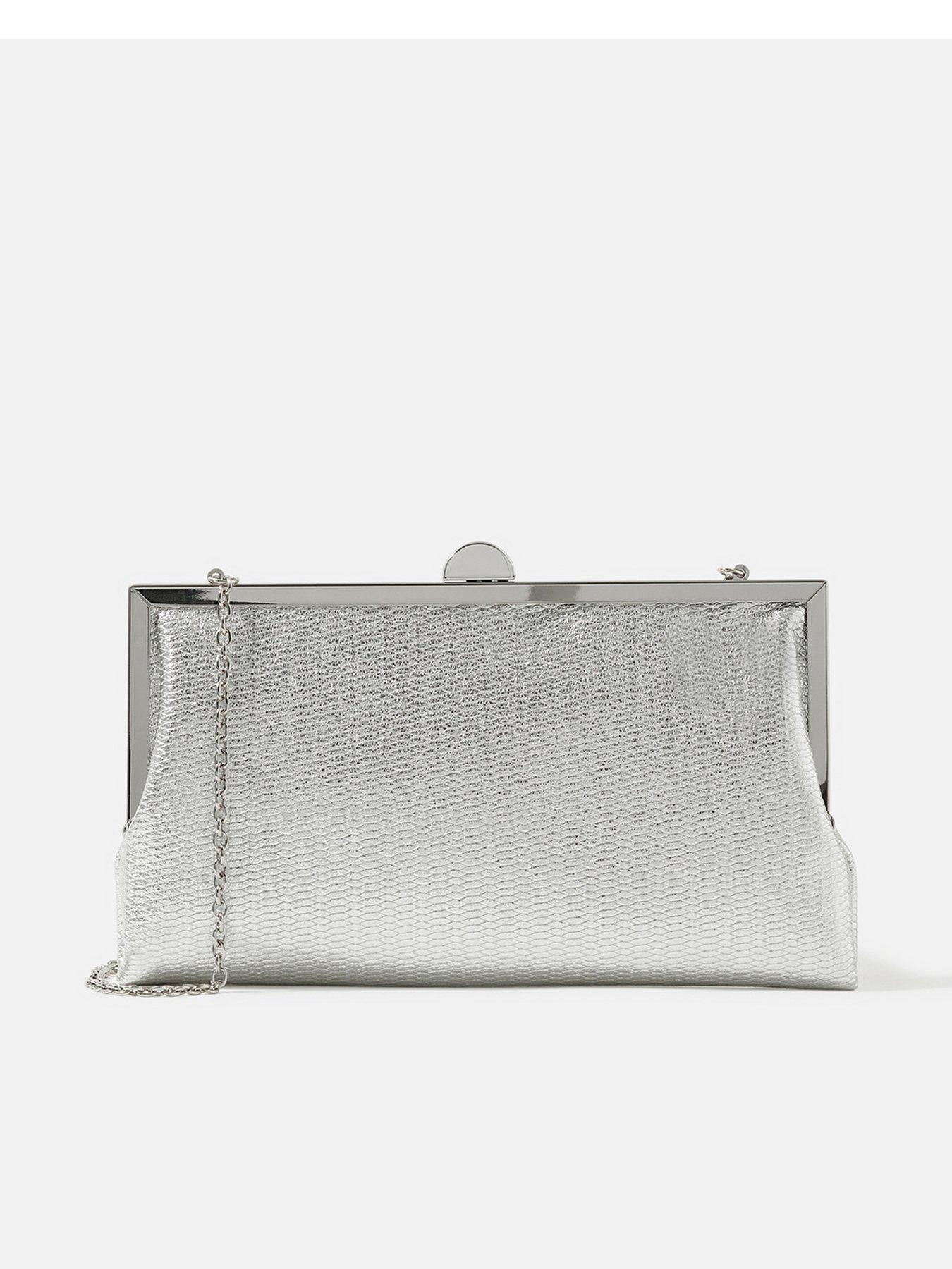 Image 1 of 4 of Accessorize Metallic Frame Clutch