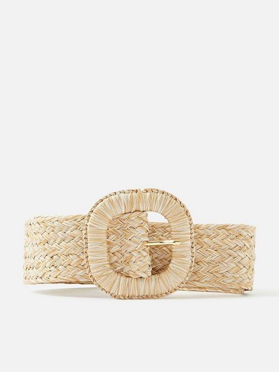 front image of accessorize-natural-square-buckle