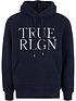  image of true-religion-sherpa-logo-overhead-hoodie-navy