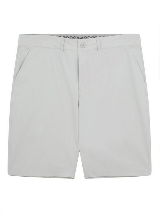 front image of lyle-scott-golf-stretch-golf-shorts-grey