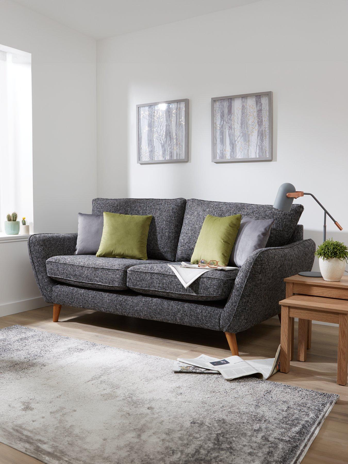 Product photograph of Very Home Perth 4 Seater Sofa - Charcoal from very.co.uk