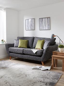 Product photograph of Very Home Perth Fabric 3 Seater Sofa - Charcoal from very.co.uk