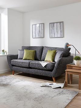 Product photograph of Very Home Perth Fabric 2 Seater Sofa - Charcoal from very.co.uk