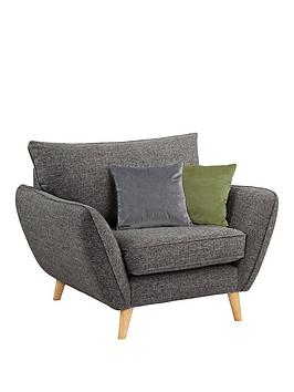 Product photograph of Very Home Perth Fabric Armchair - Charcoal from very.co.uk