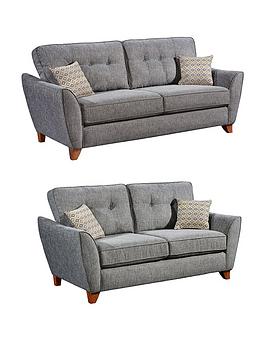 Product photograph of Very Home Ashley Fabric 3 Seater 2 Seater Sofa Set Buy And Save from very.co.uk