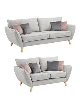 Product photograph of Very Home Perth Fabric 3 Seater 2 Seater Sofa Set Buy And Save - Silver from very.co.uk