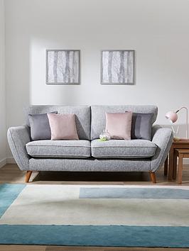 Product photograph of Very Home Perth Fabric 3 Seater Sofa - Silver from very.co.uk