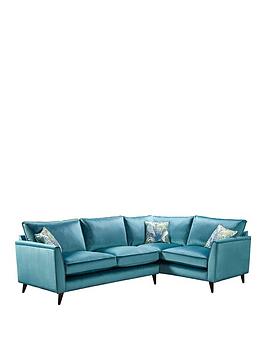 Product photograph of Very Home Pasha Small Fabric Right Hand Chaise Sofa - Teal from very.co.uk