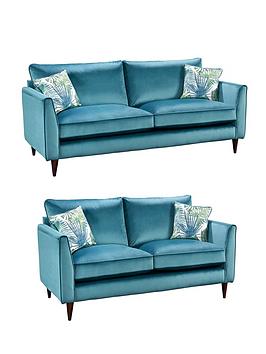 Product photograph of Very Home Pasha Fabric 3 Seater 2 Seater Sofa Set Buy And Save - Teal from very.co.uk