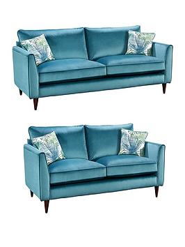 Product photograph of Very Home Pasha Fabric 3 Seater 2 Seater Sofa Set Buy And Save - Teal from very.co.uk