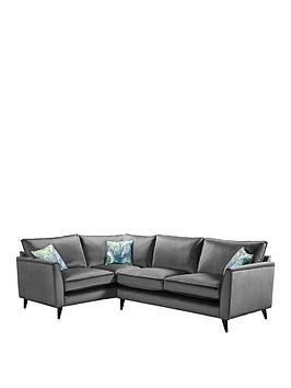 Product photograph of Very Home Pasha Small Fabric Left Hand Chaise Sofa - Grey from very.co.uk
