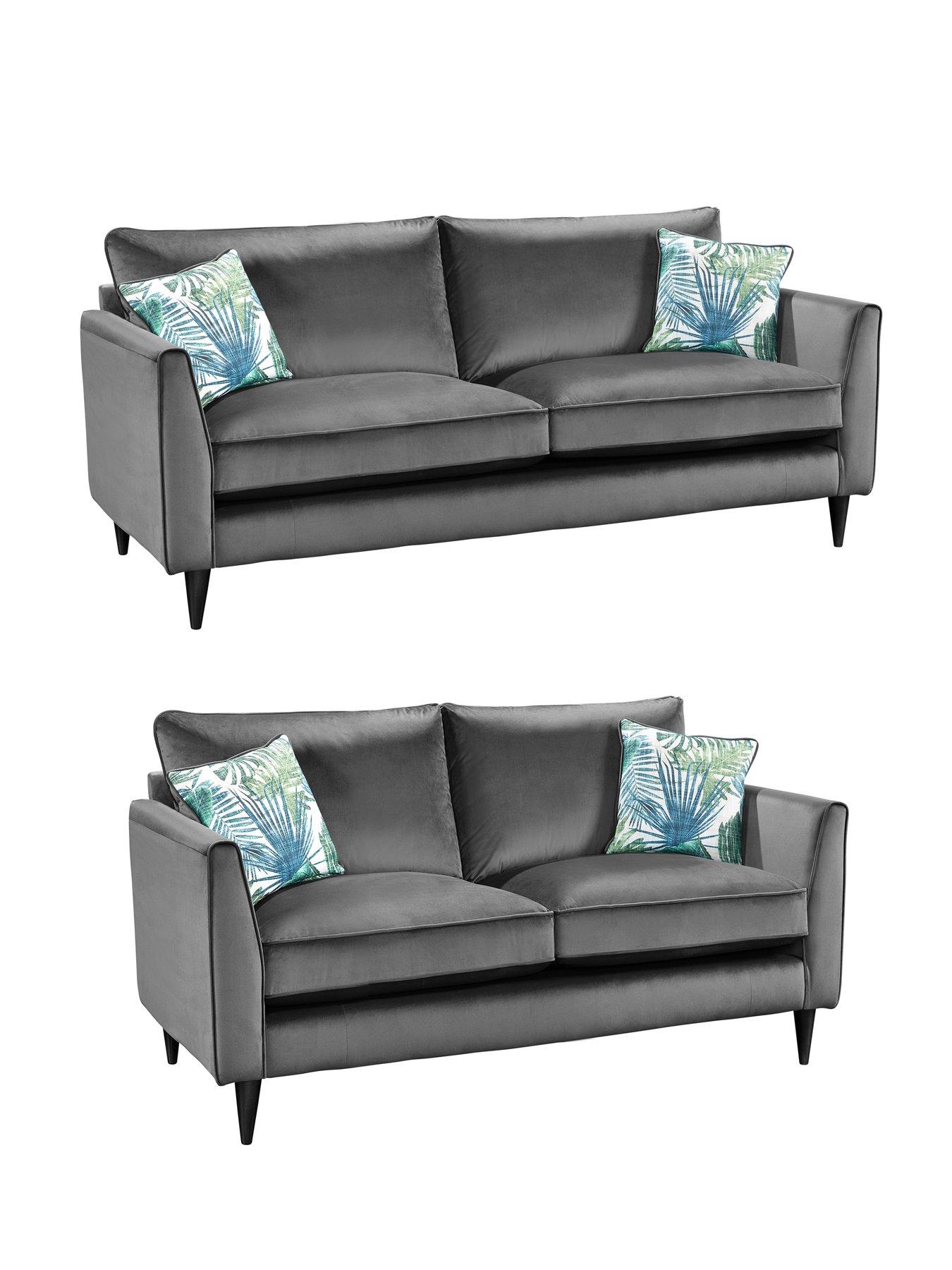 Very Home Pasha Fabric 3 Seater + 2 Seater Sofa Set (Buy and SAVE!) - Teal - Made to order in the UK