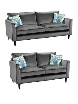 Product photograph of Very Home Pasha Fabric 3 Seater 2 Seater Sofa Set Buy And Save - Grey from very.co.uk