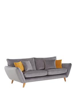 Product photograph of Very Home Perth Fabric 4 Seater Sofa - Grey from very.co.uk