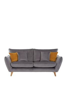 Product photograph of Very Home Perth Fabric 3 Seater Sofa - Grey from very.co.uk