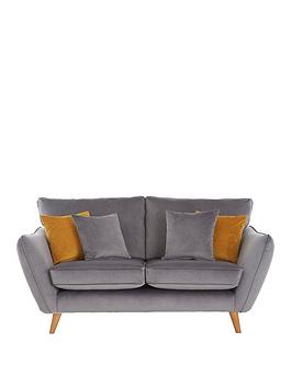 Product photograph of Very Home Perth Fabric 2 Seater Sofa - Grey from very.co.uk