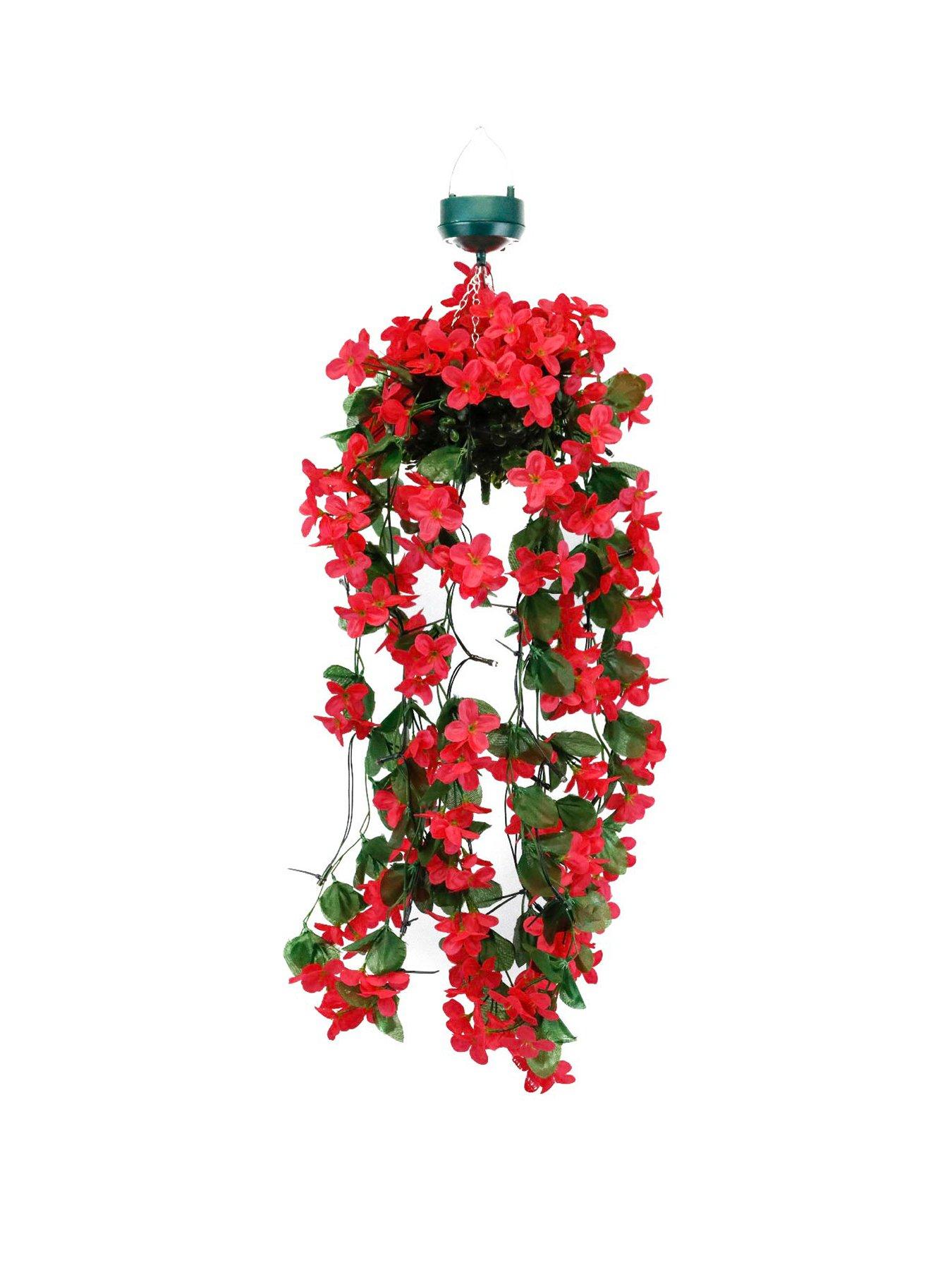 Image 2 of 7 of Streetwize 30&nbsp;LED Warm White Solar Hanging Primrose Flowers&nbsp;(Pink)