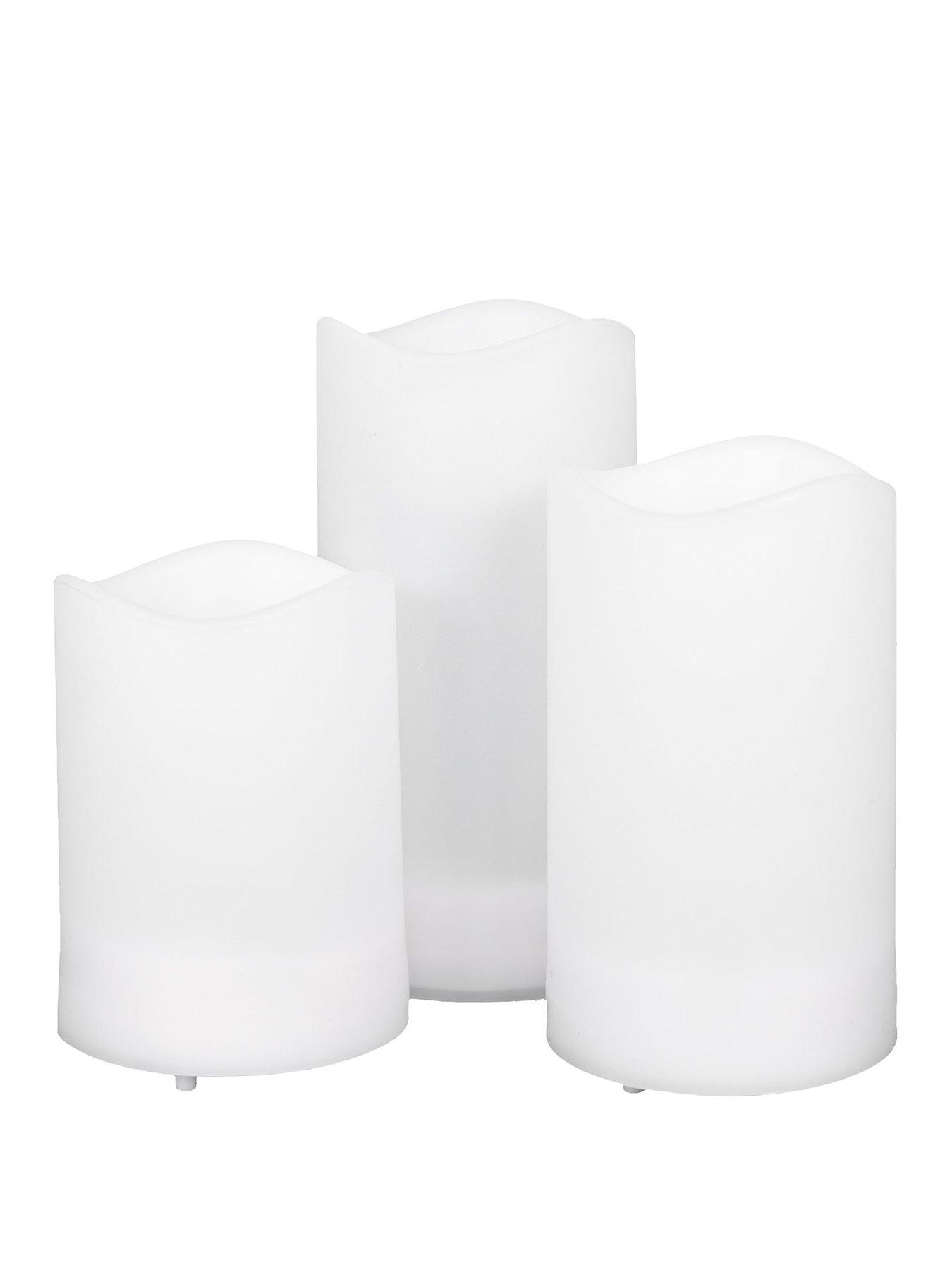 Product photograph of Gardenwize Set Of 3 Solar Pillar Candles from very.co.uk