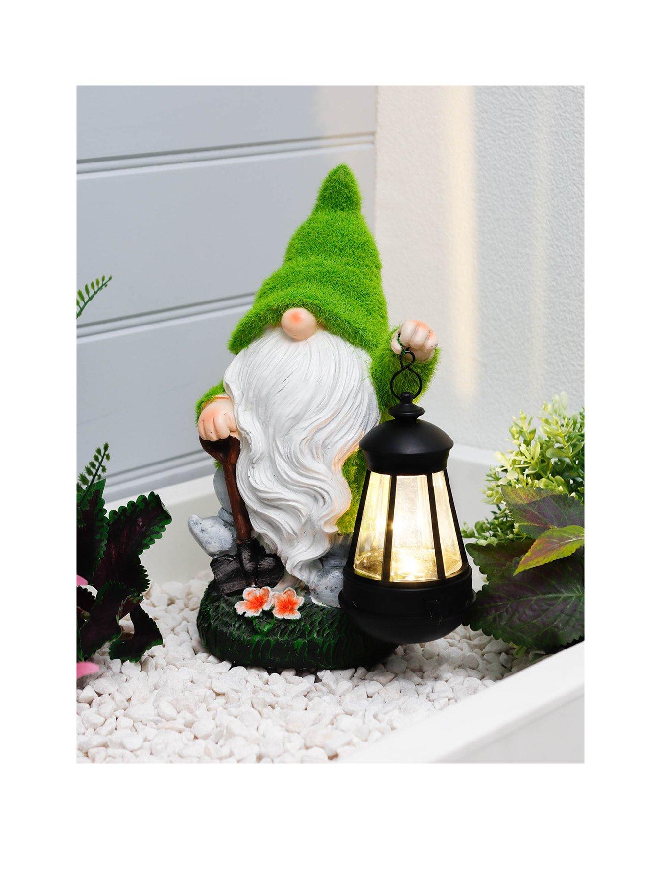 Product photograph of Gardenwize Gnome Solar Light With Lantern from very.co.uk