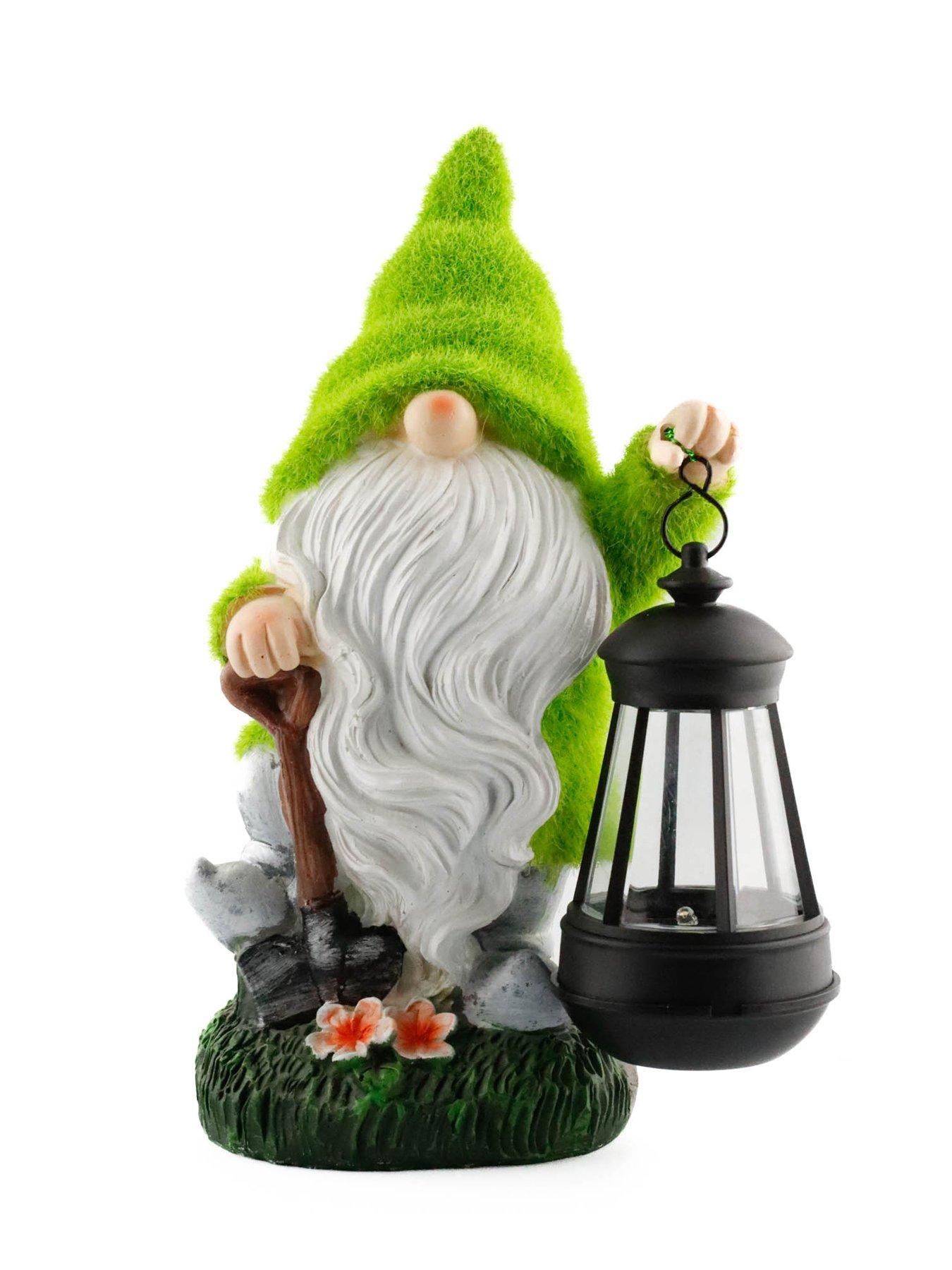 Garden gnome with solar deals light lantern