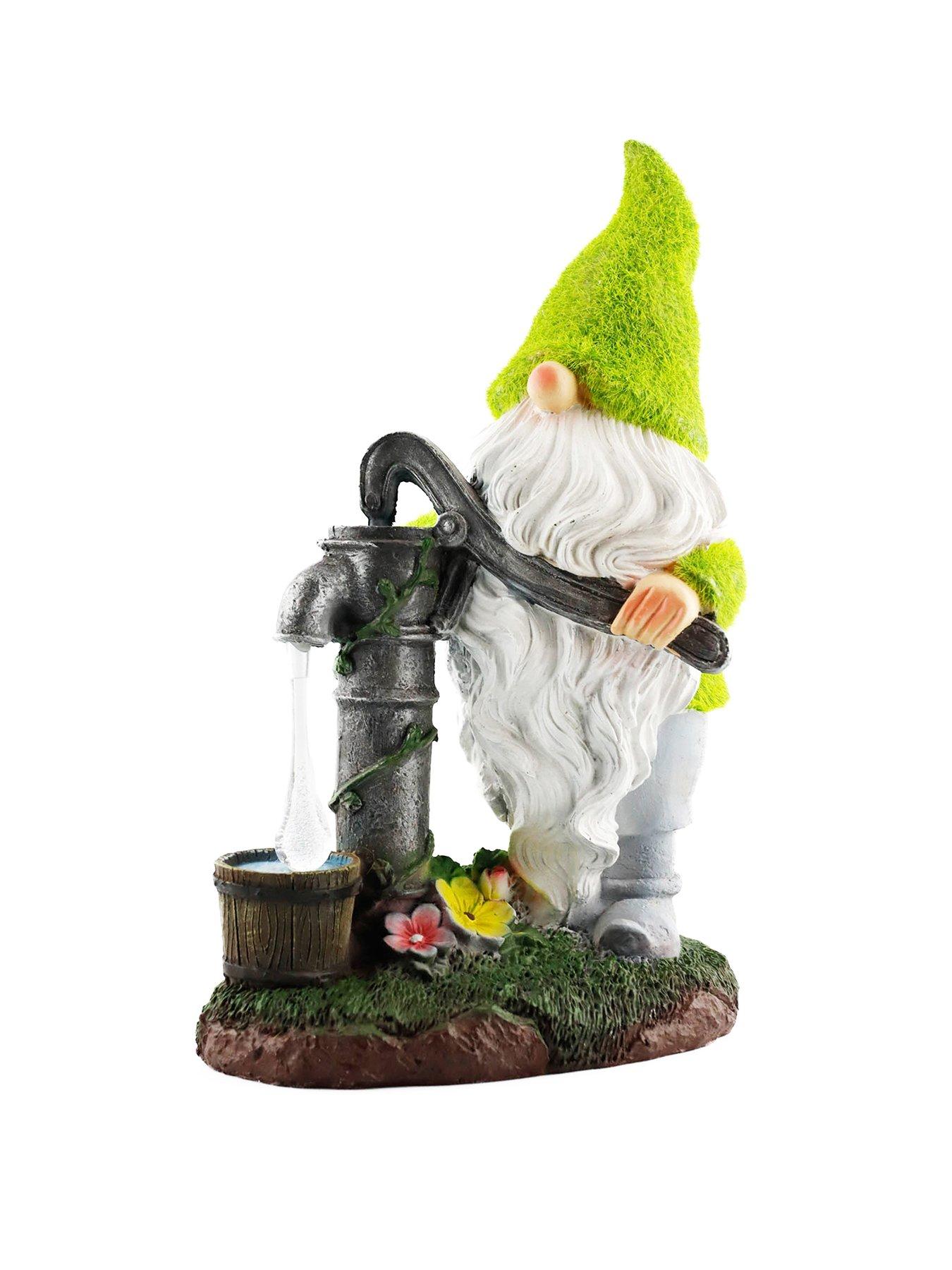 Product photograph of Gardenwize Gnome Solar Light Water Pump from very.co.uk