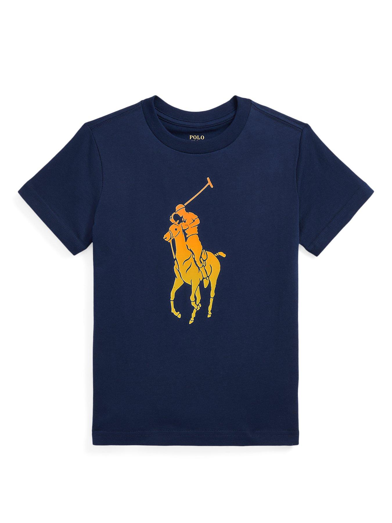 Ralph Lauren Boys Colour Change Polo Horse Logo T-Shirt - Cruise Navy |  