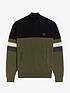  image of fred-perry-colourblock-half-zip-jumper