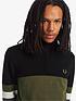  image of fred-perry-colourblock-half-zip-jumper