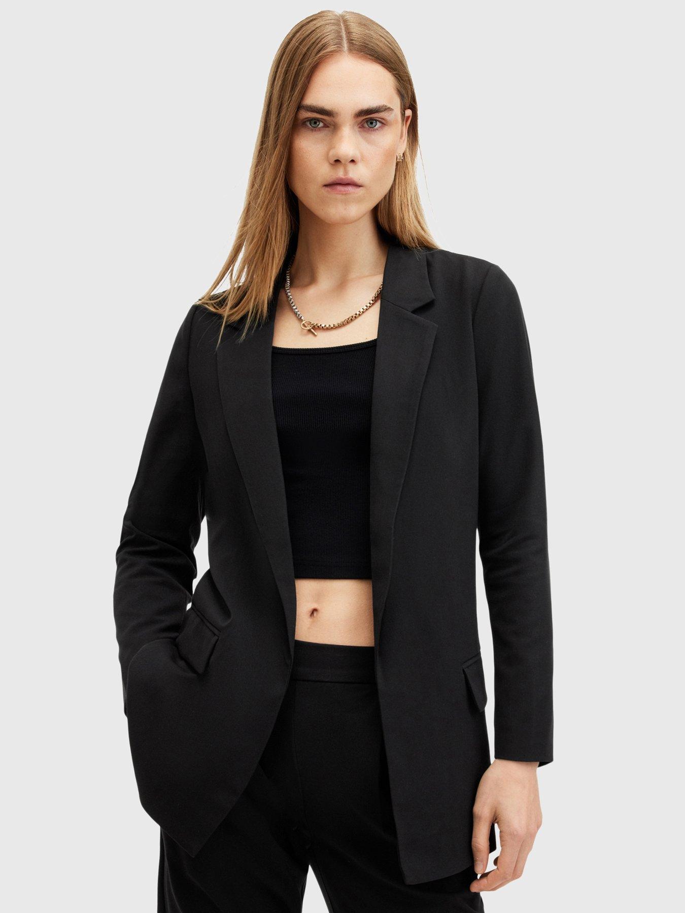 Black jersey blazer ladies hotsell