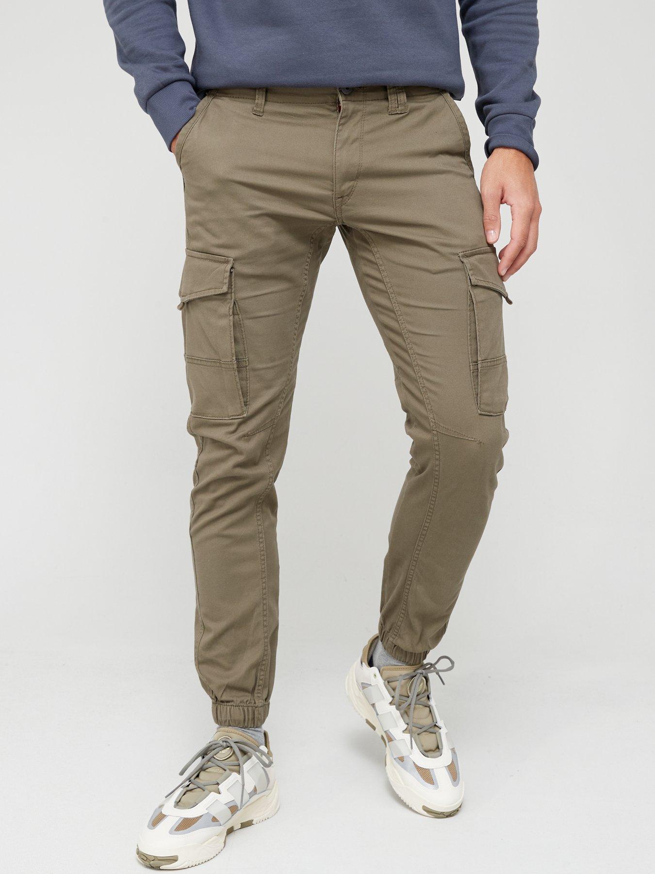 undefined Tapered Slim Fit Cuffed Cargo Pants - Dark Green