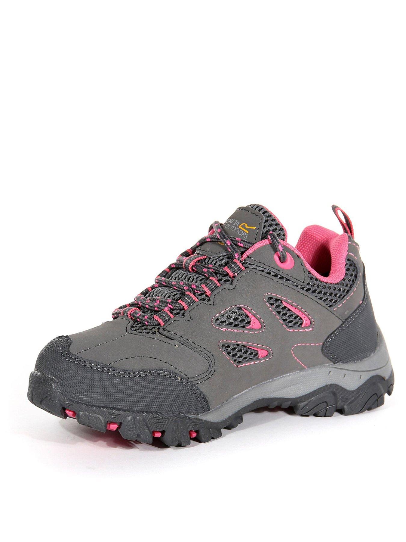 Image 2 of 6 of Regatta Junior Holcombe Waterproof Low-Cut Walking Boot - Grey/Pink