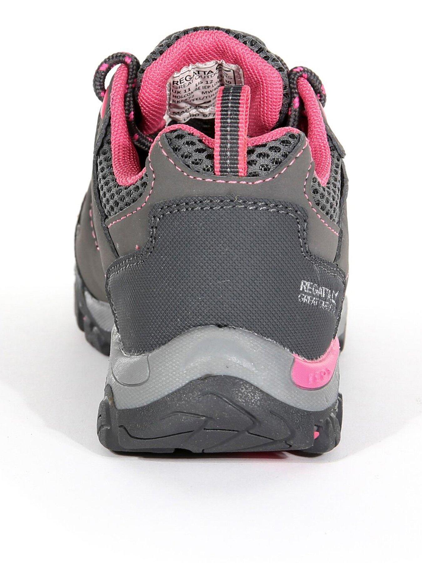 Image 3 of 6 of Regatta Junior Holcombe Waterproof Low-Cut Walking Boot - Grey/Pink