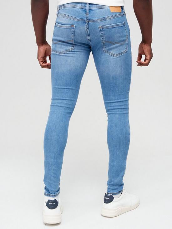 Jack & Jones Tom Mid Wash Super Skinny Fit Jeans – Light Blue | very.co.uk