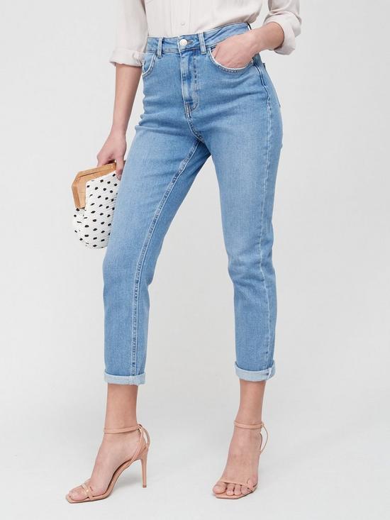 front image of v-by-very-comfort-stretch-slim-mom-jean-midnbspwash