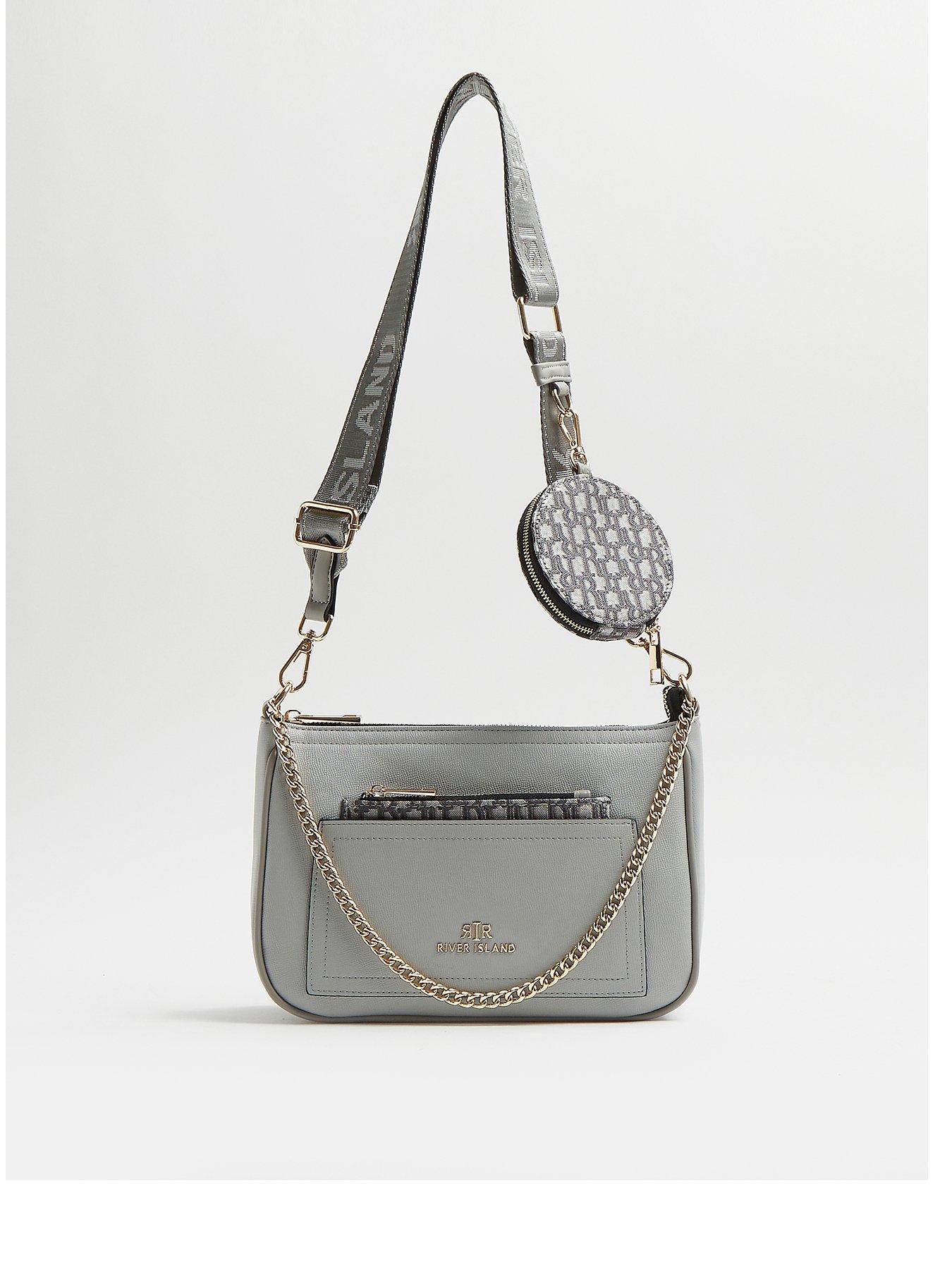 river island grey purse