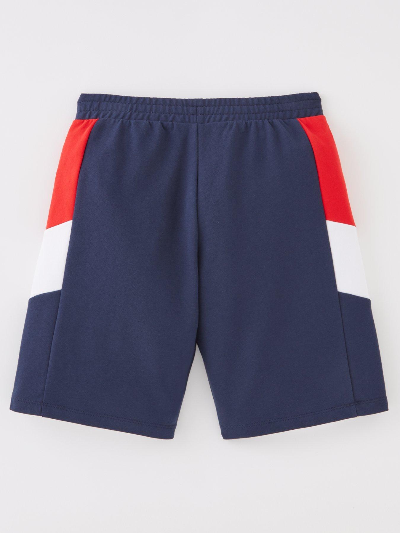 EA7 Emporio Armani Boys Colour Block Jog Shorts - Navy/White/Red |  