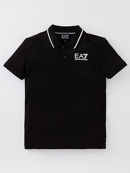 ea7 emporio armani core id jersey polo shirt - black