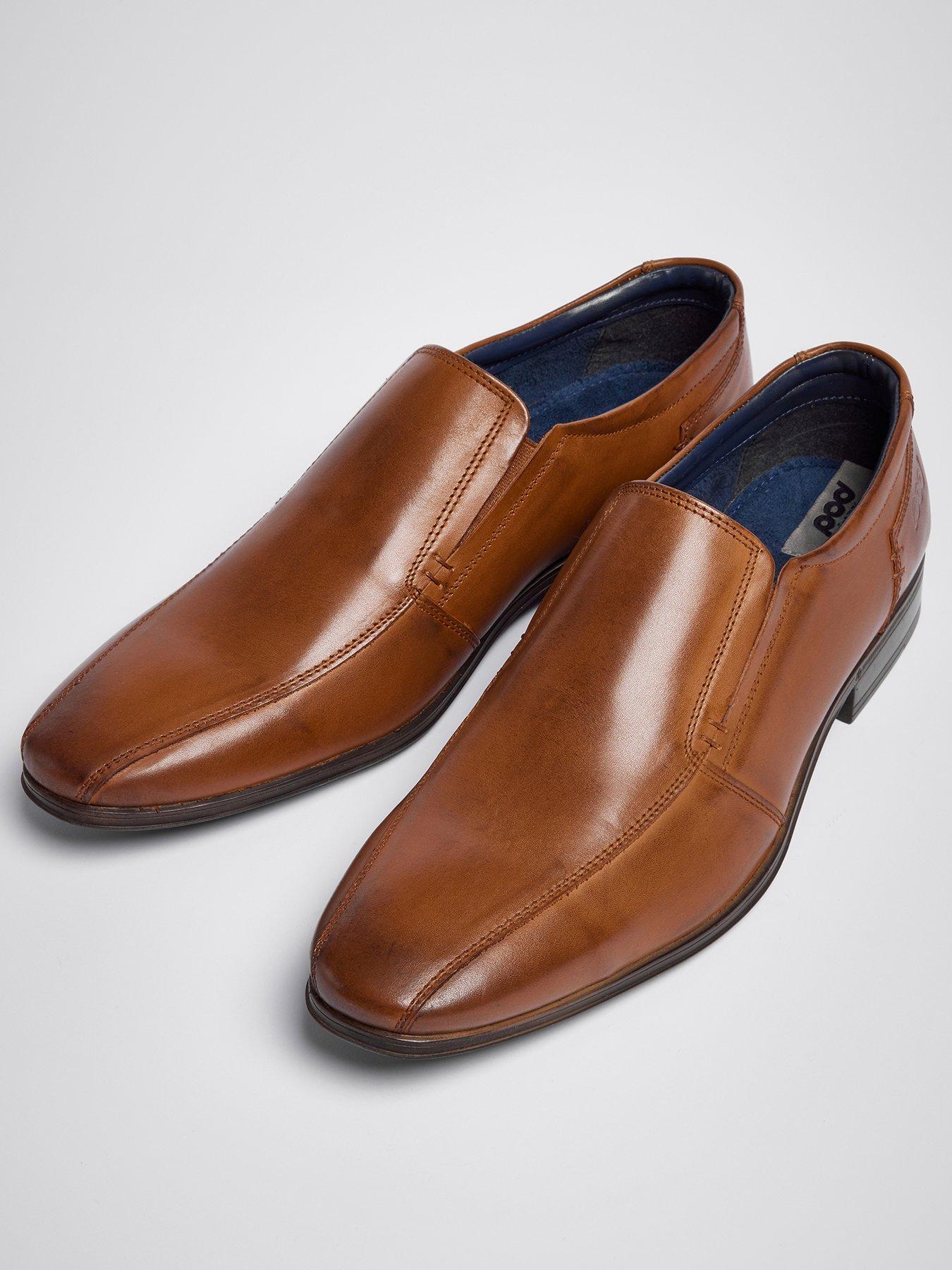 leather formal slip on shoes