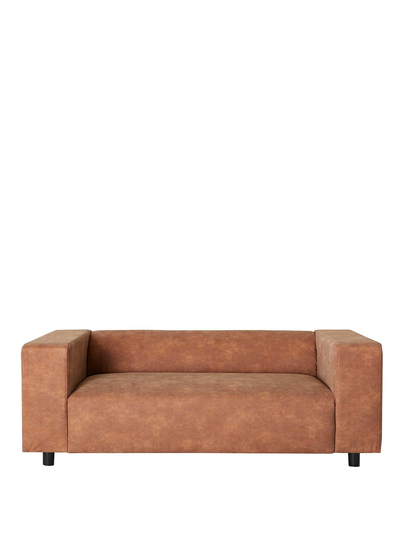 Product photograph of Clarkson Faux Leather 3 Seater Sofa from very.co.uk