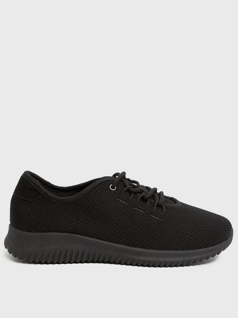 new-look-915-girls-black-lace-up-sports-trainers